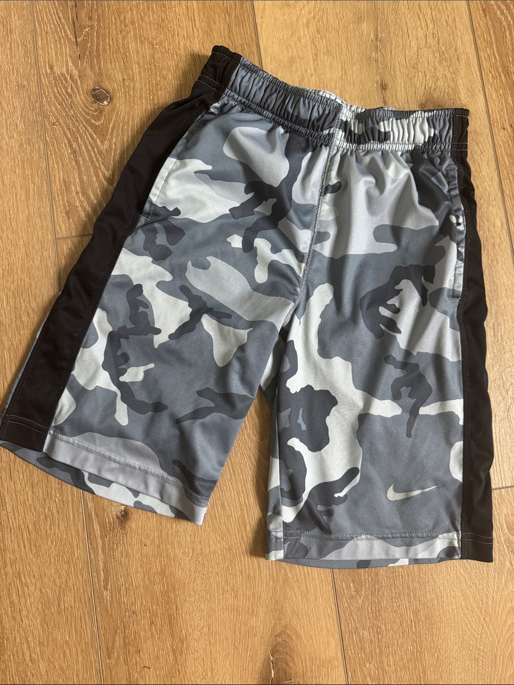 Nike Gray and Black Camo Athletic Shorts